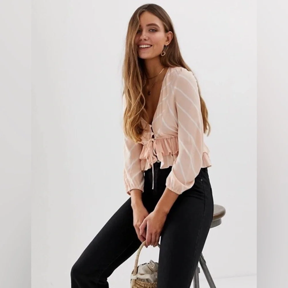Free People Samifran Long Sleeve Top-Peach